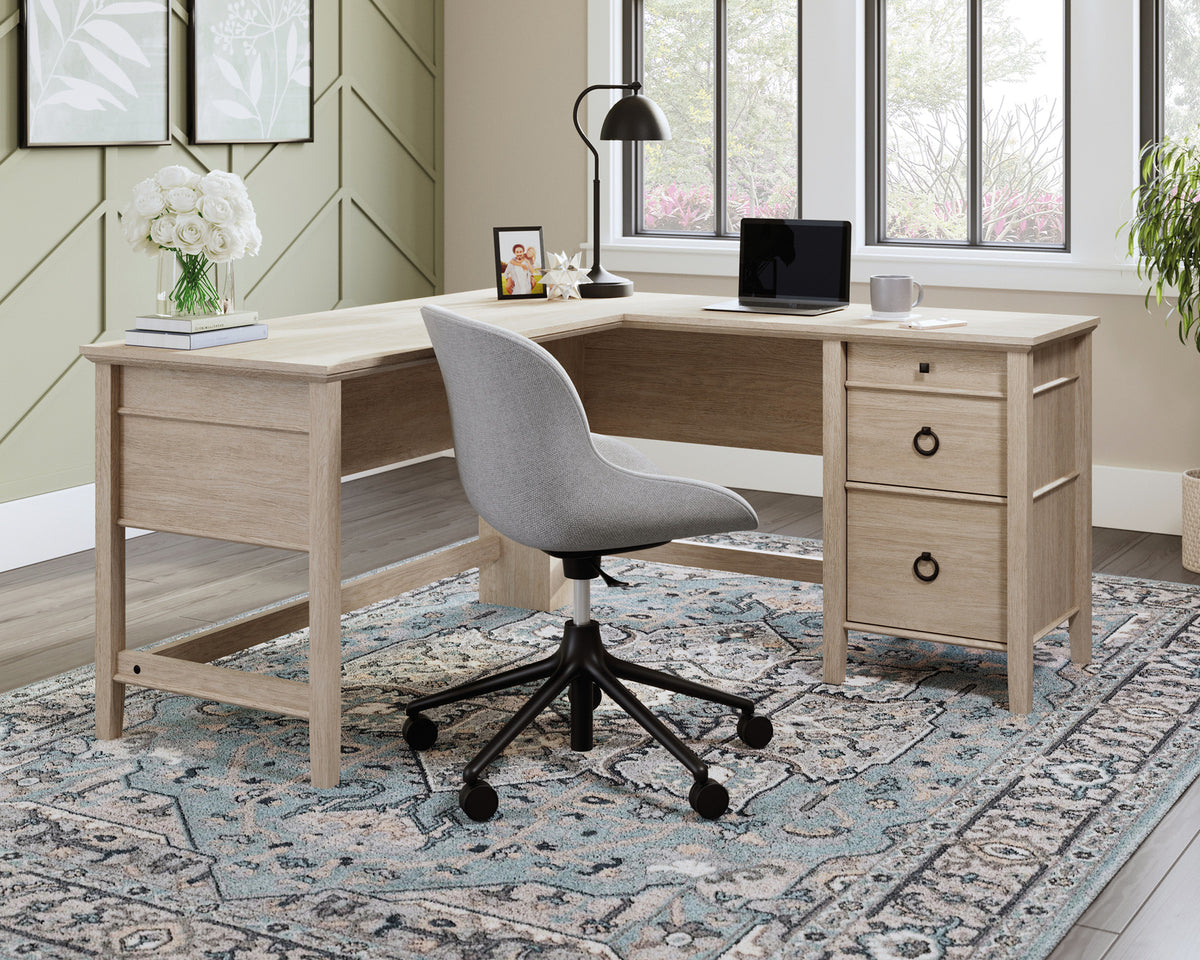 East Adara  L-Shaped Computer Desk in Cascade Oak