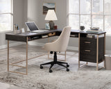 Walter Heights  L-Shaped Wood & Metal Desk in Blade Walnut