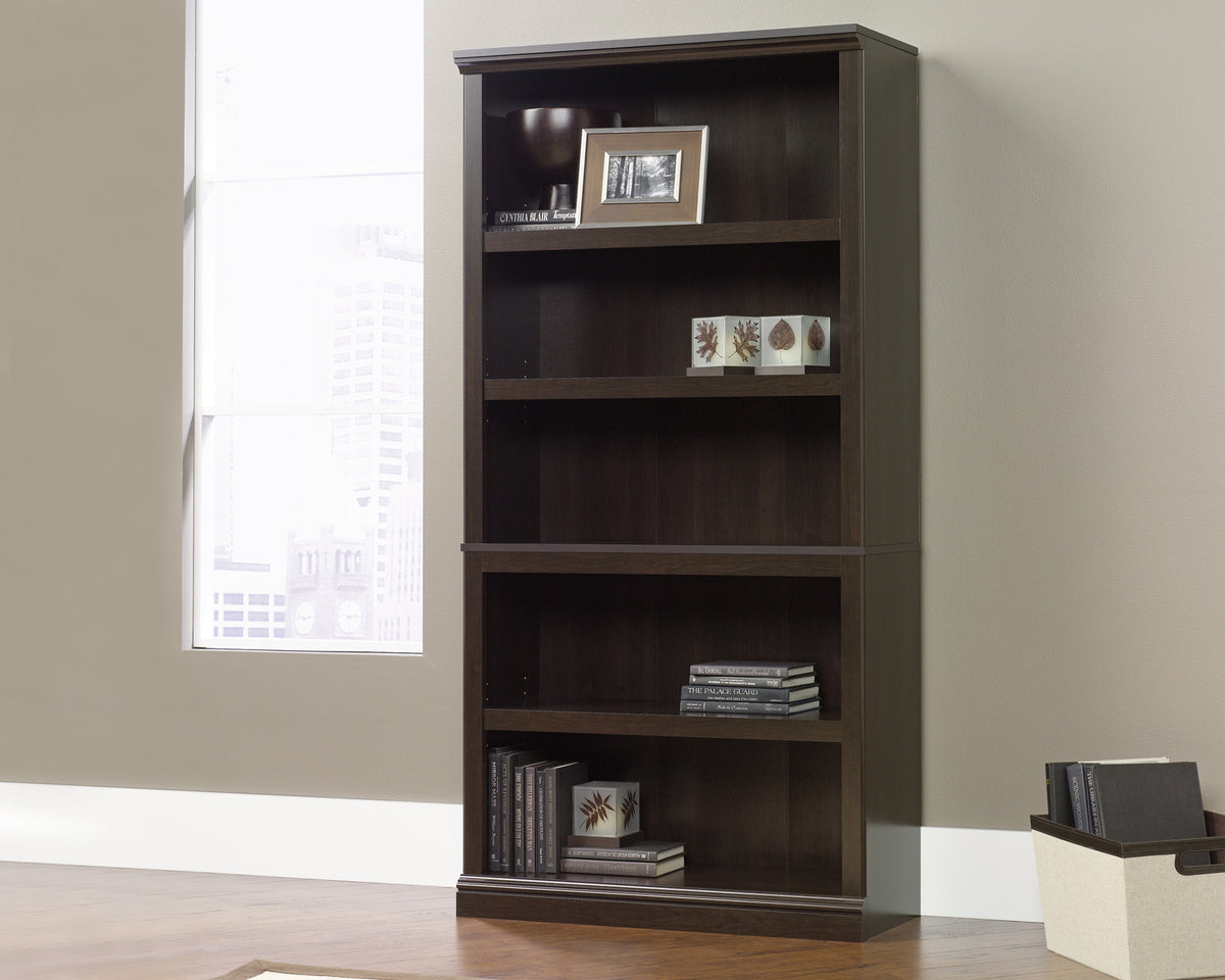 Sauder Select 5-Shelf Bookcase Cinnamon Cherry