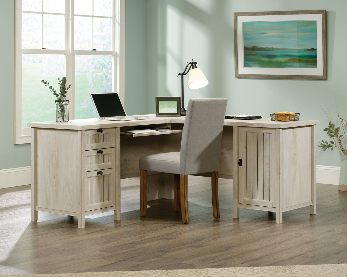 Costa L-Shaped Desk Chalked Chestnut