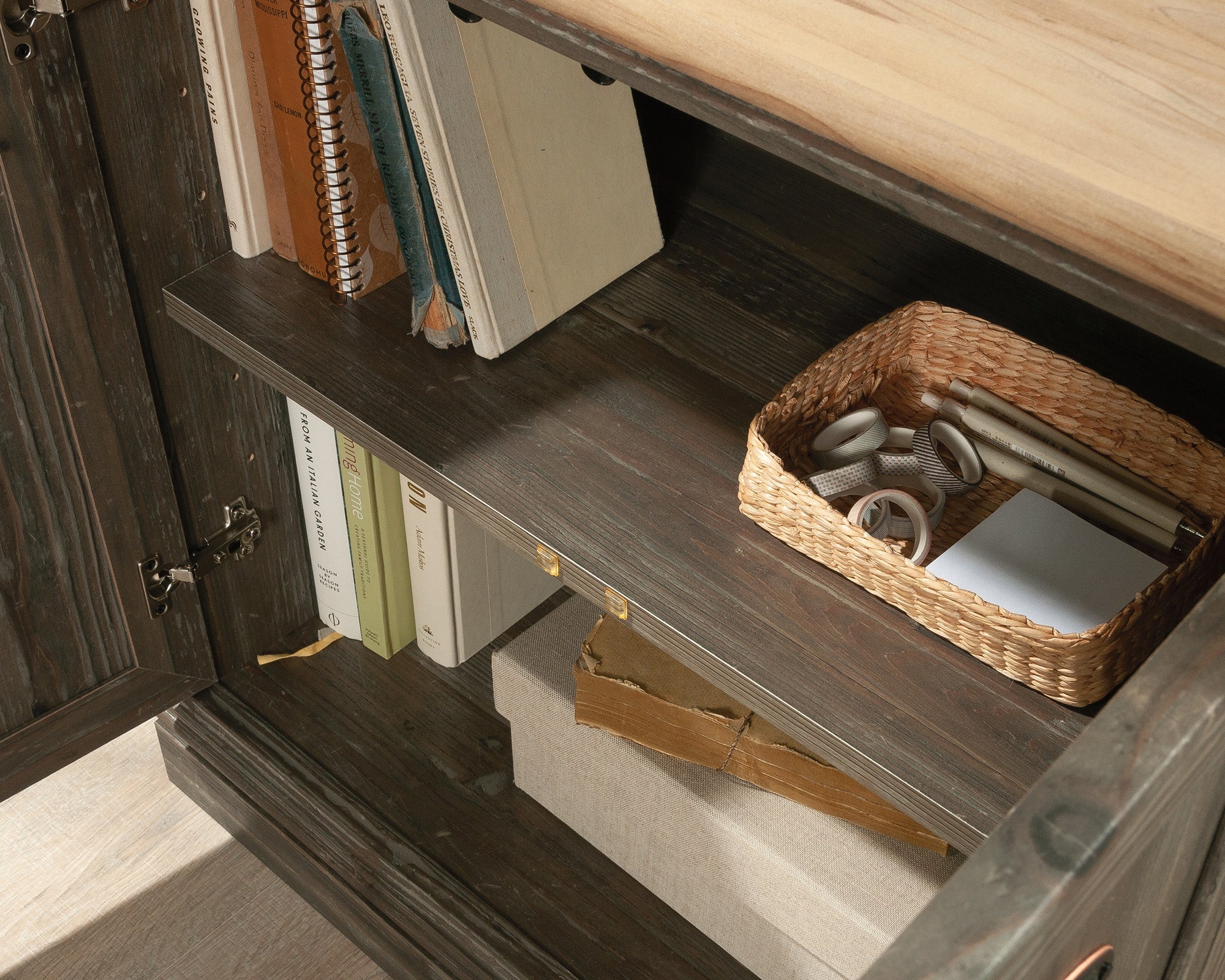 Sonnet Springs  Printer Stand with Storage in Pebble Pine