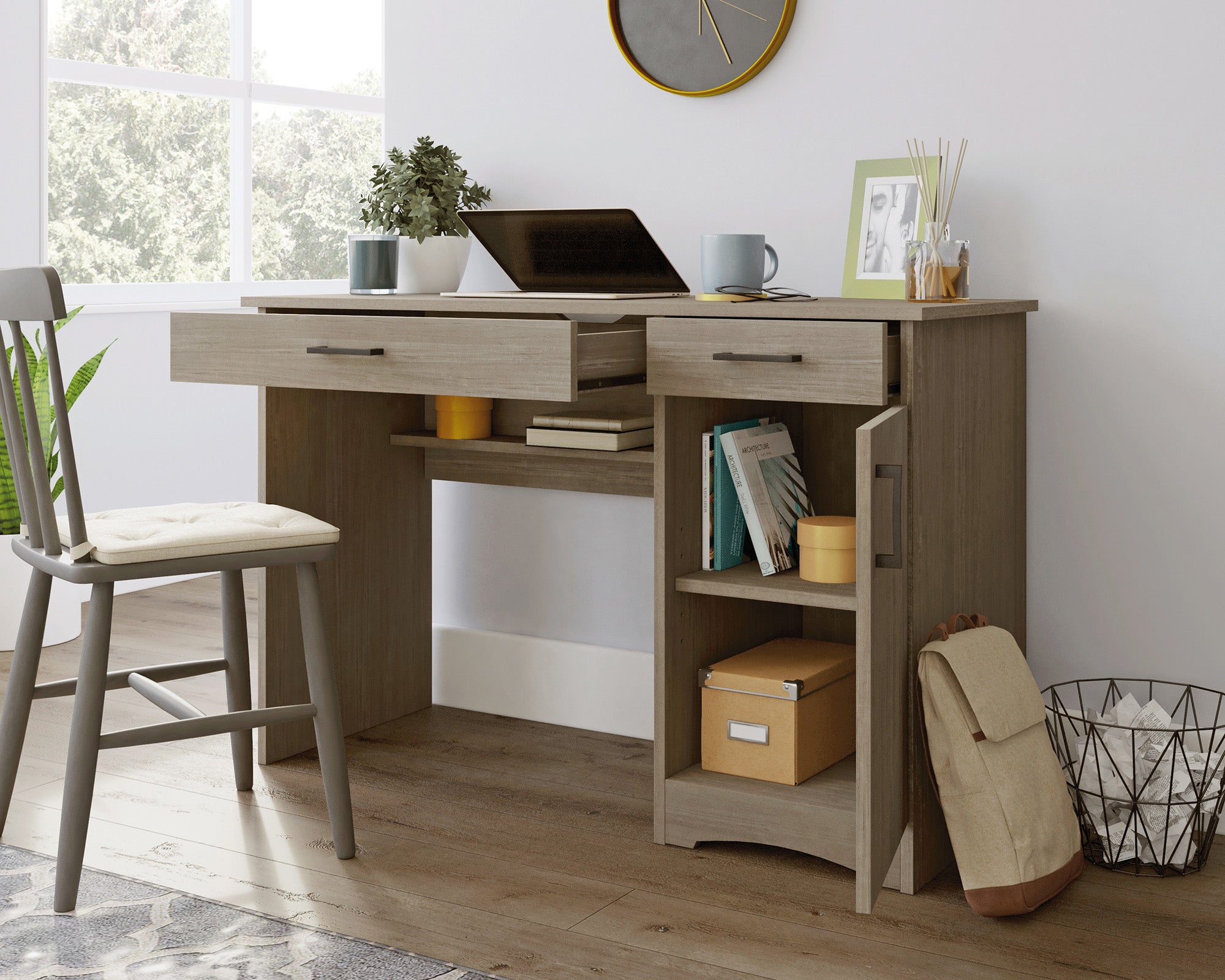 Beginnings  Silver Sycamore Home Office Desk with Drawers