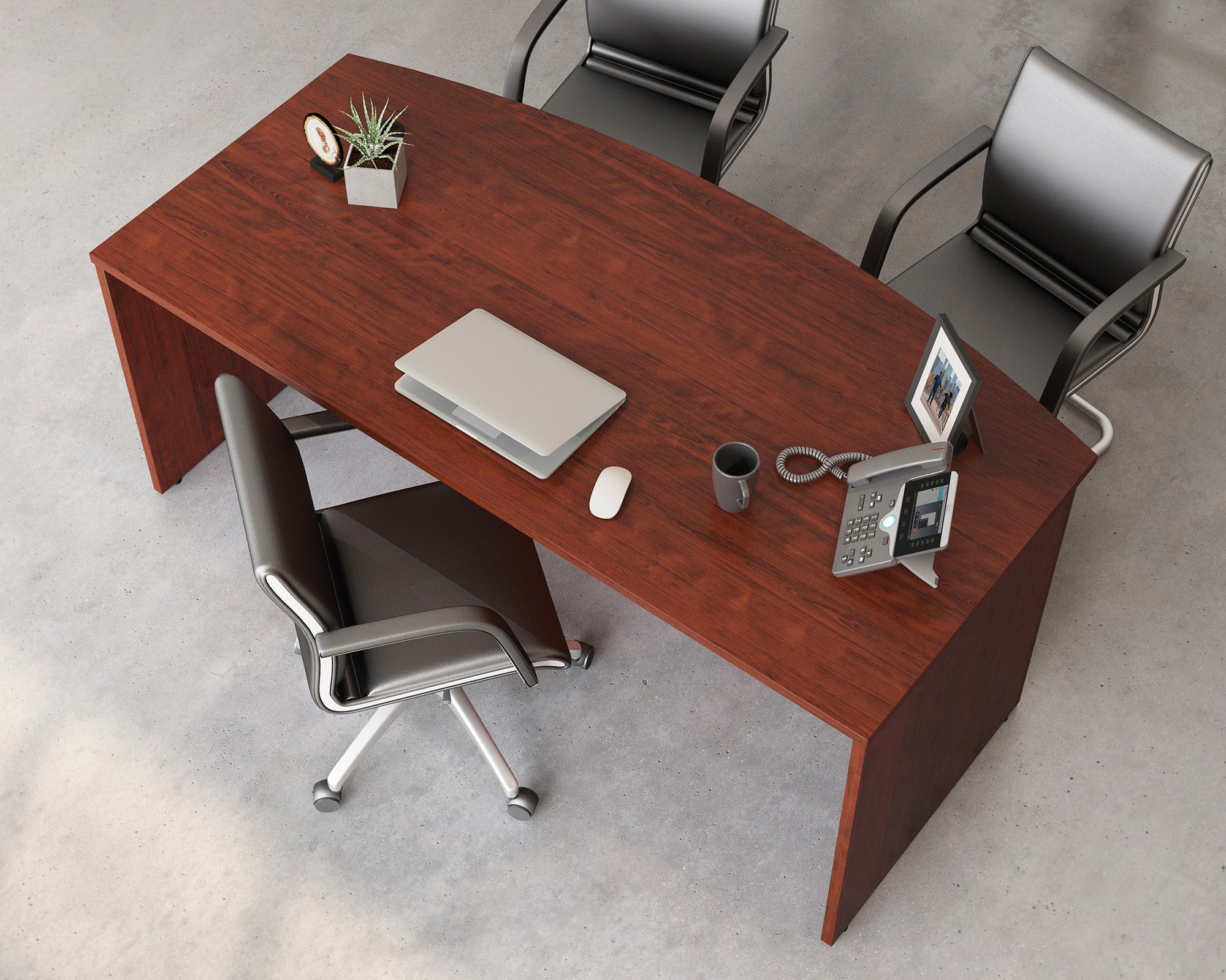 Affirm 72" Cherry Bowfront Commercial Exec Desk