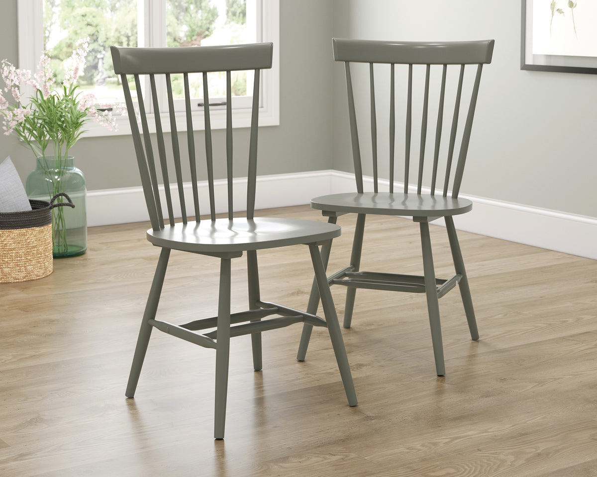 New Grange Farmhouse Spindle Chairs in Pewter Green