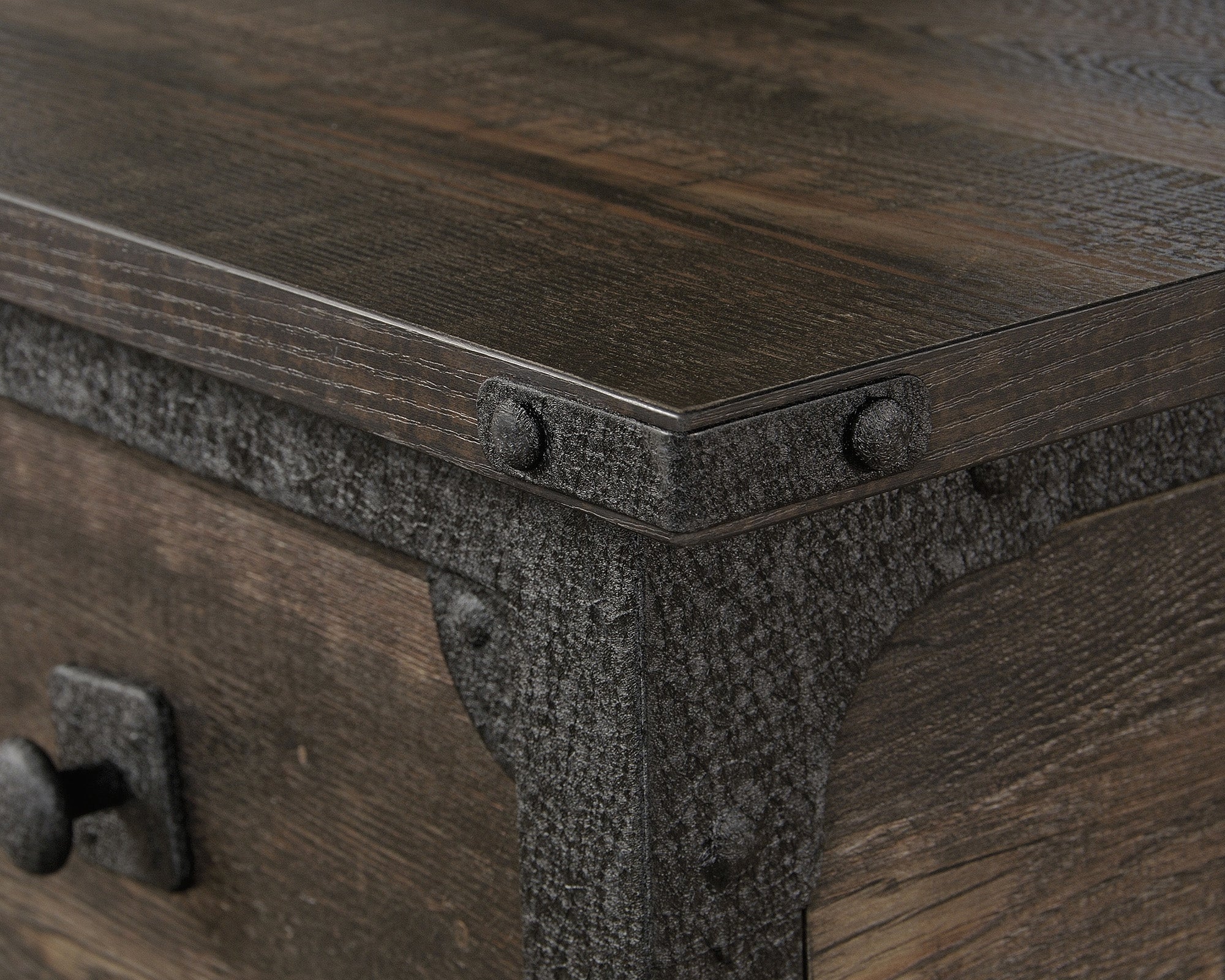 Steel River  Small Computer Desk in Rustic Carbon Oak