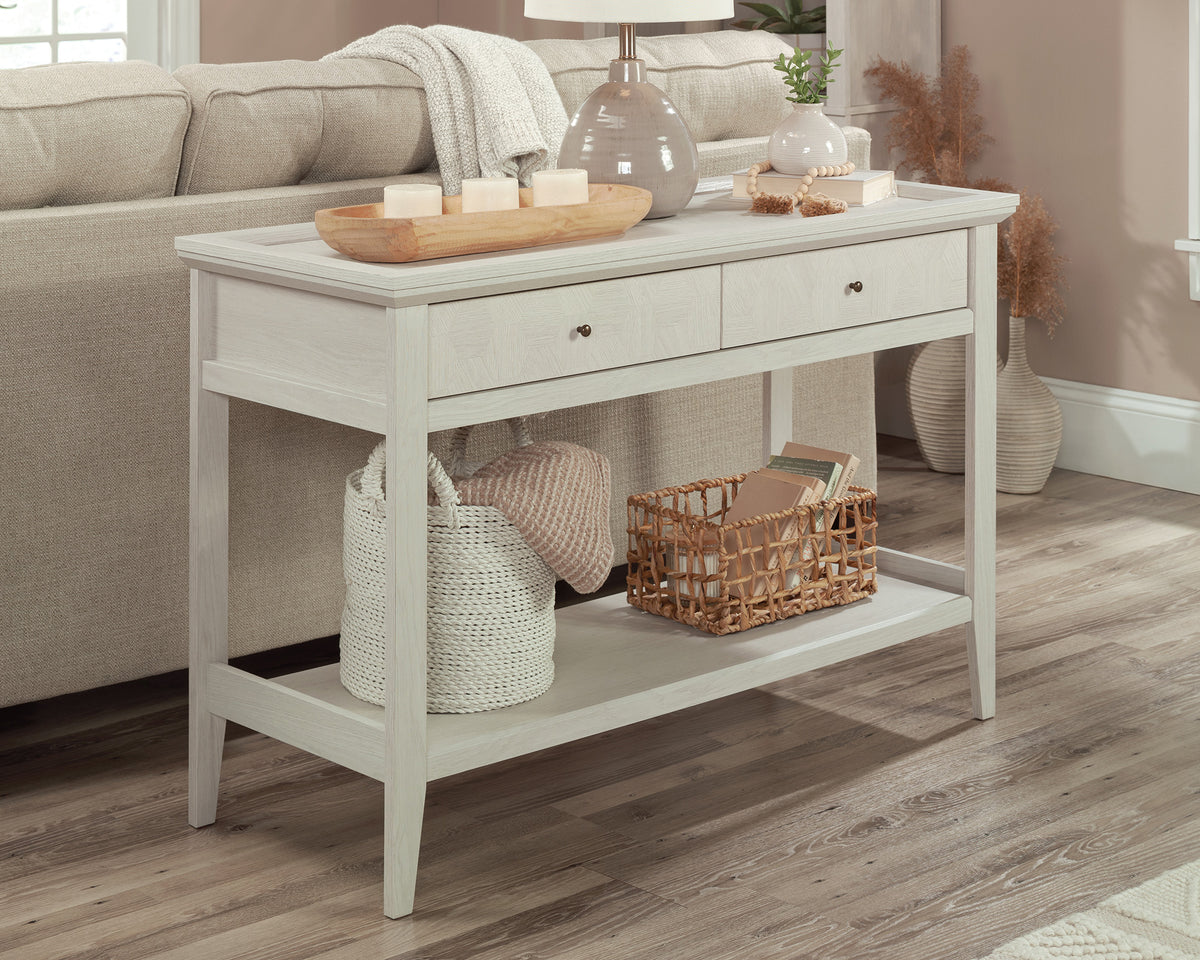 Larkin Ledge Console Table with Storage in Glacier Oak