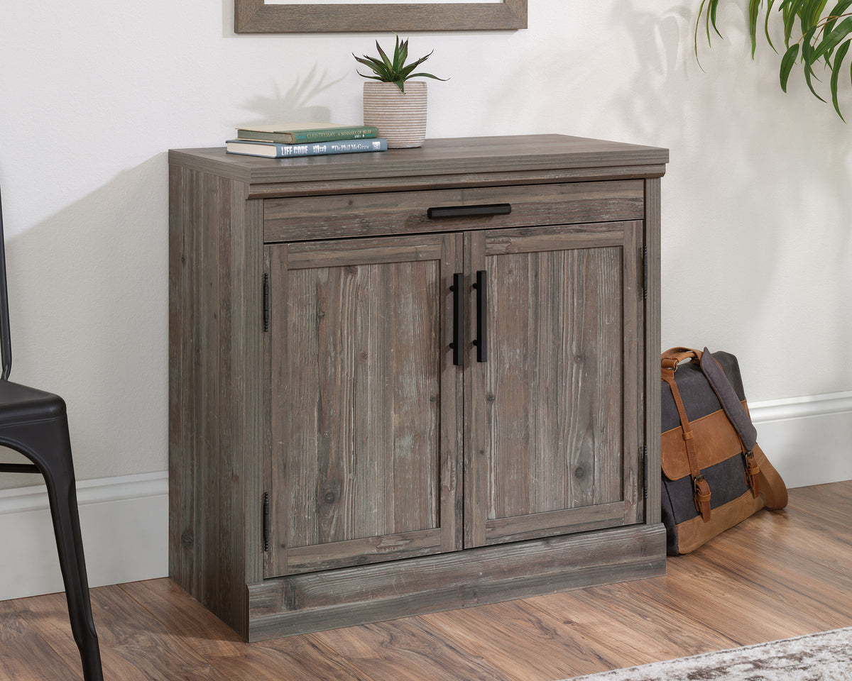 Aspen Post  2-Door Storage Cabinet in Pebble Pine