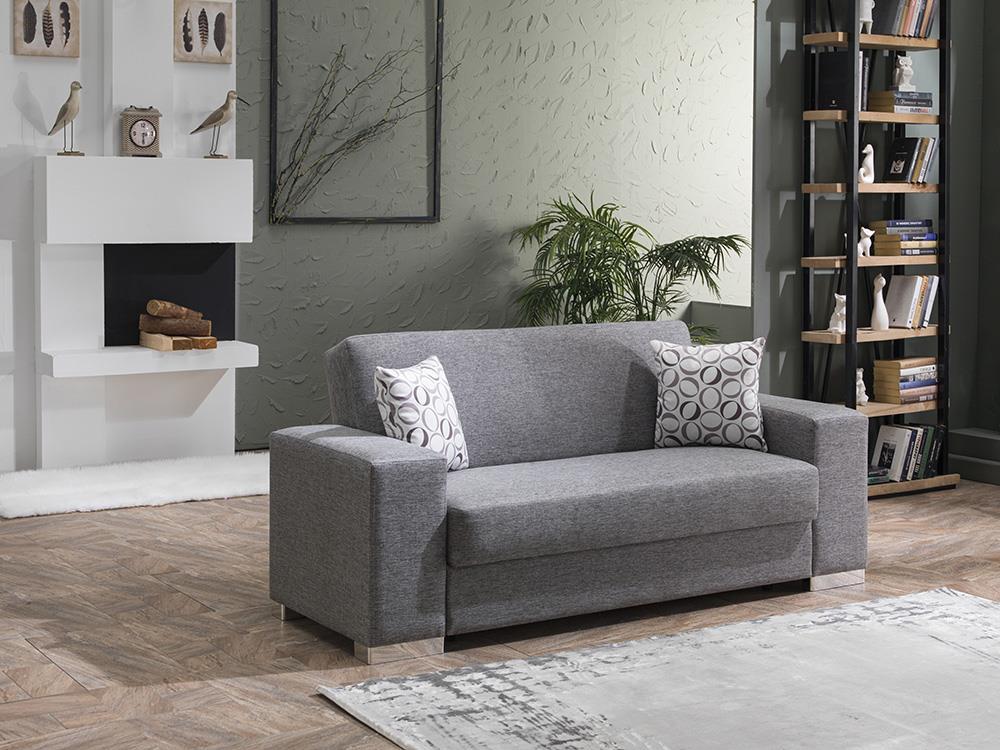 Bellona Kobe Love Seat Sofa (Diego Gray by Bellona