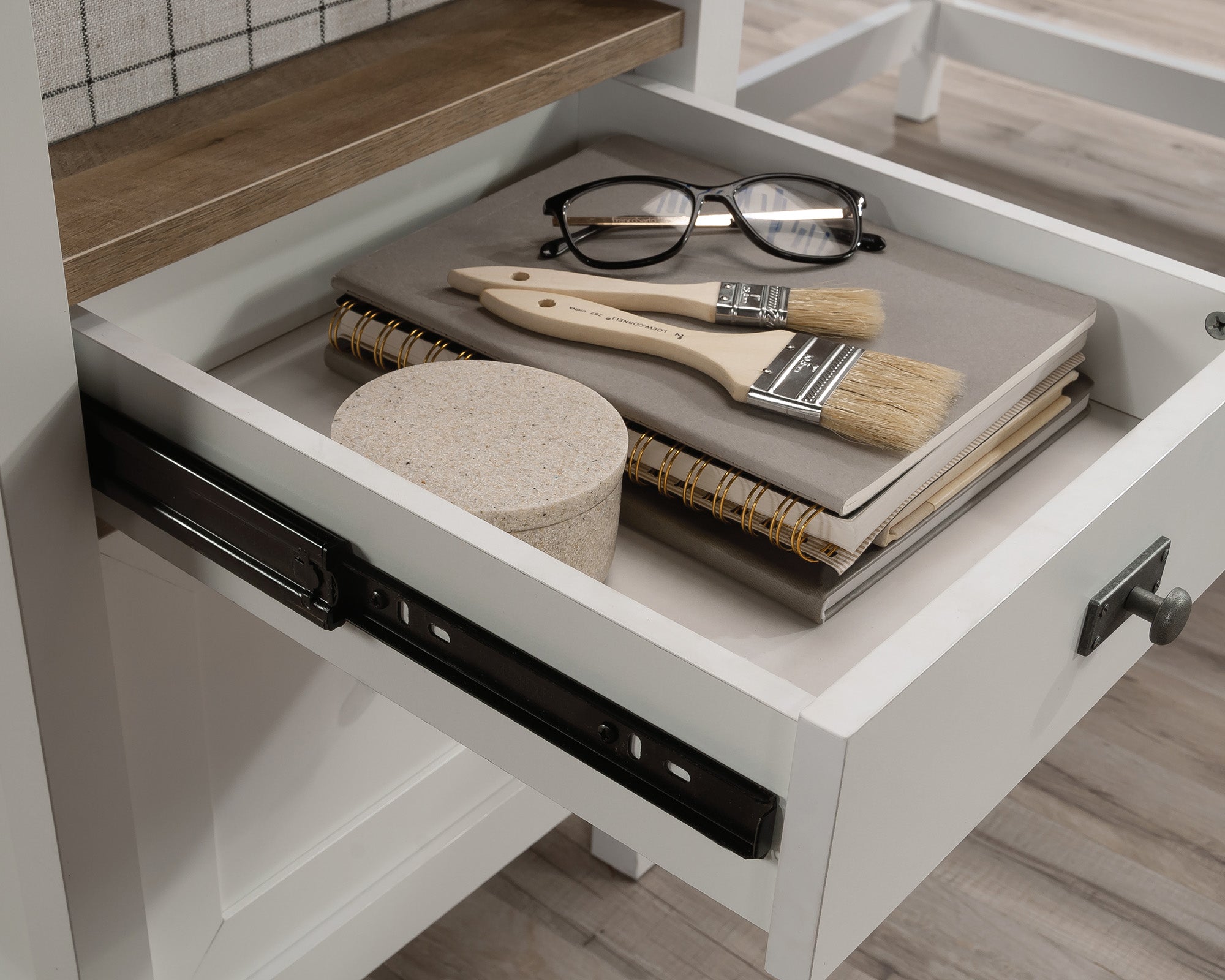 Cottage Road  White L-Shaped Desk with Drawers