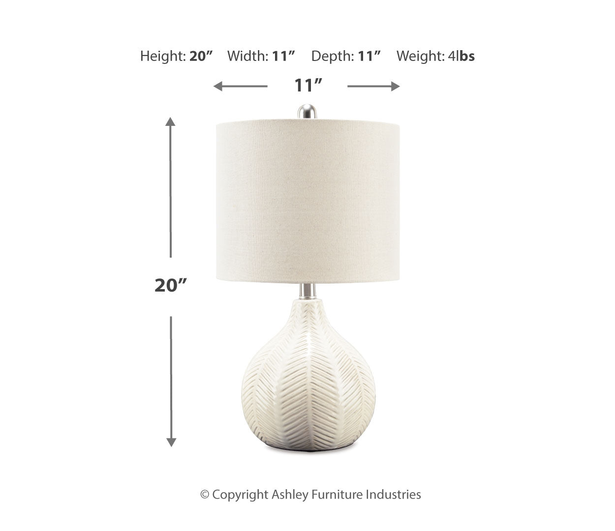 Rainermen Ceramic Table Lamp (1/CN)