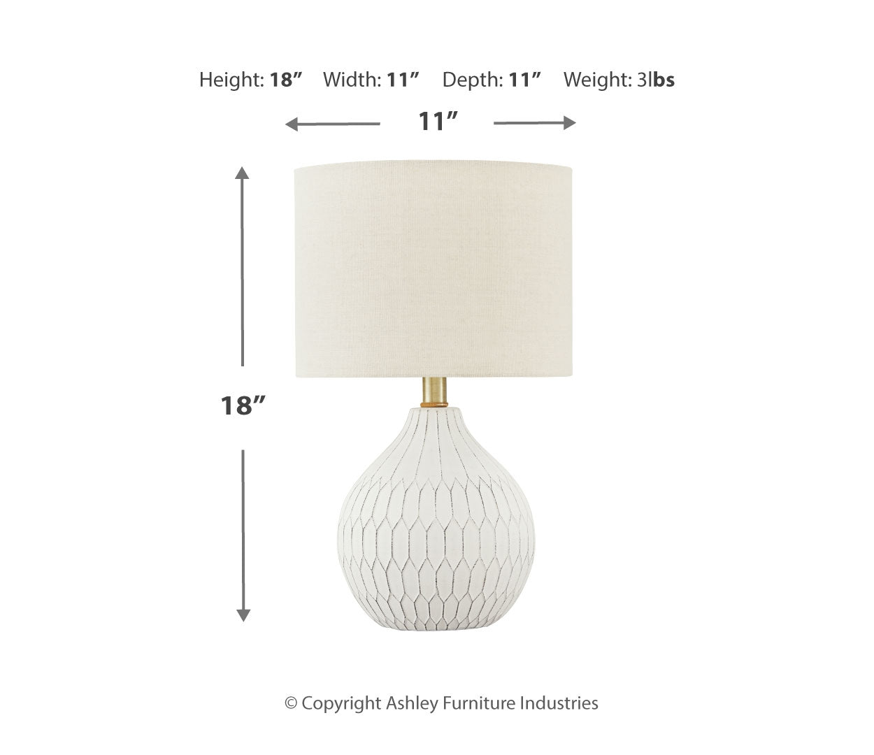 Wardmont Ceramic Table Lamp (1/CN)