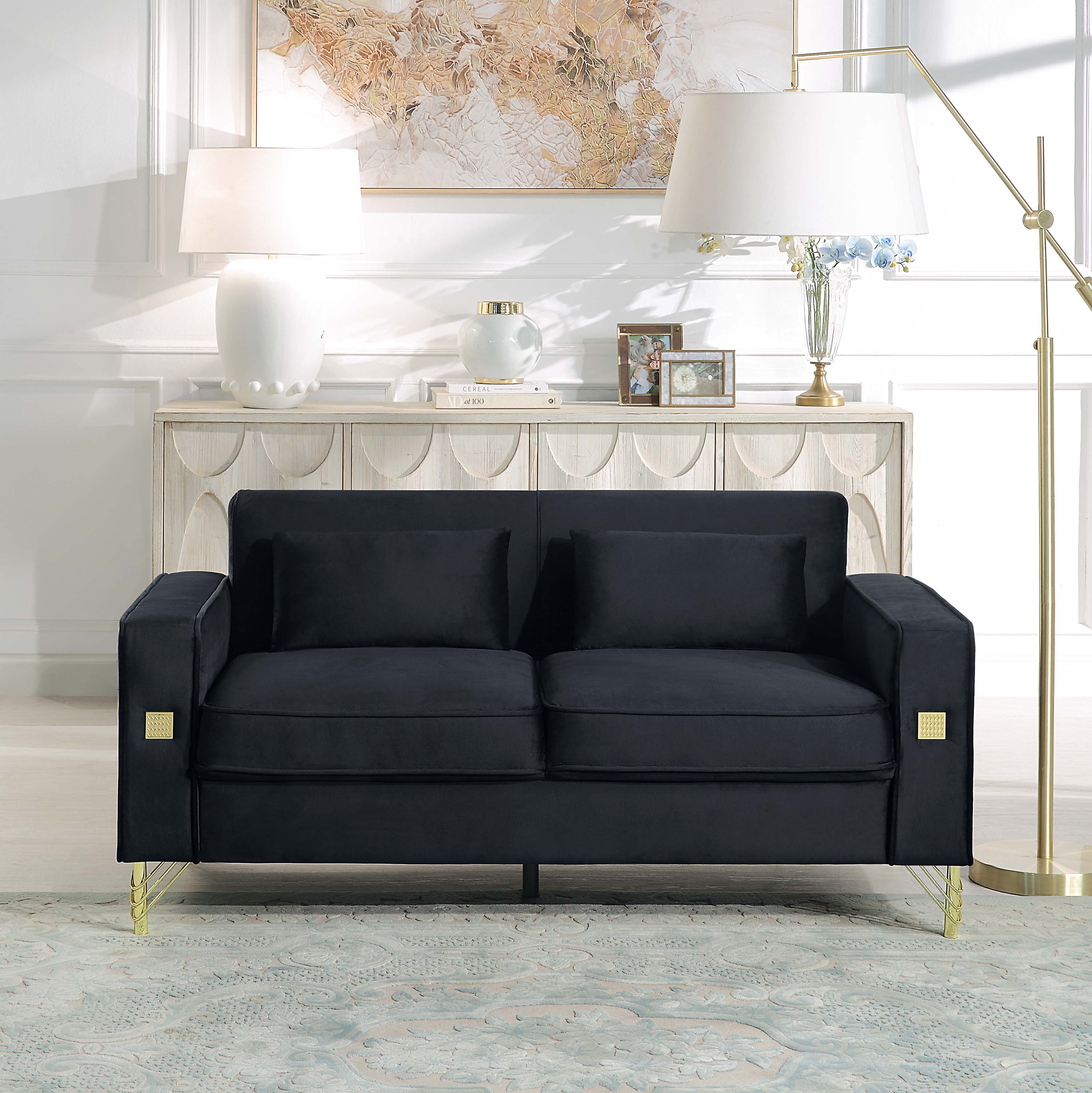 Artisan Dakotajames Loveseat Black