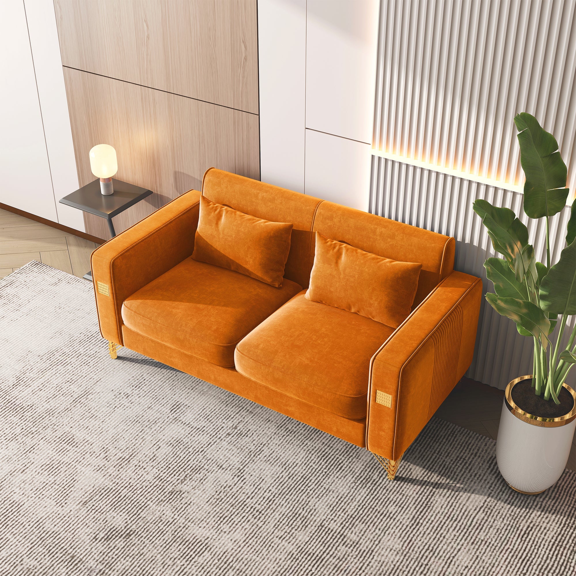 Artisan Dakotajames Loveseat Orange