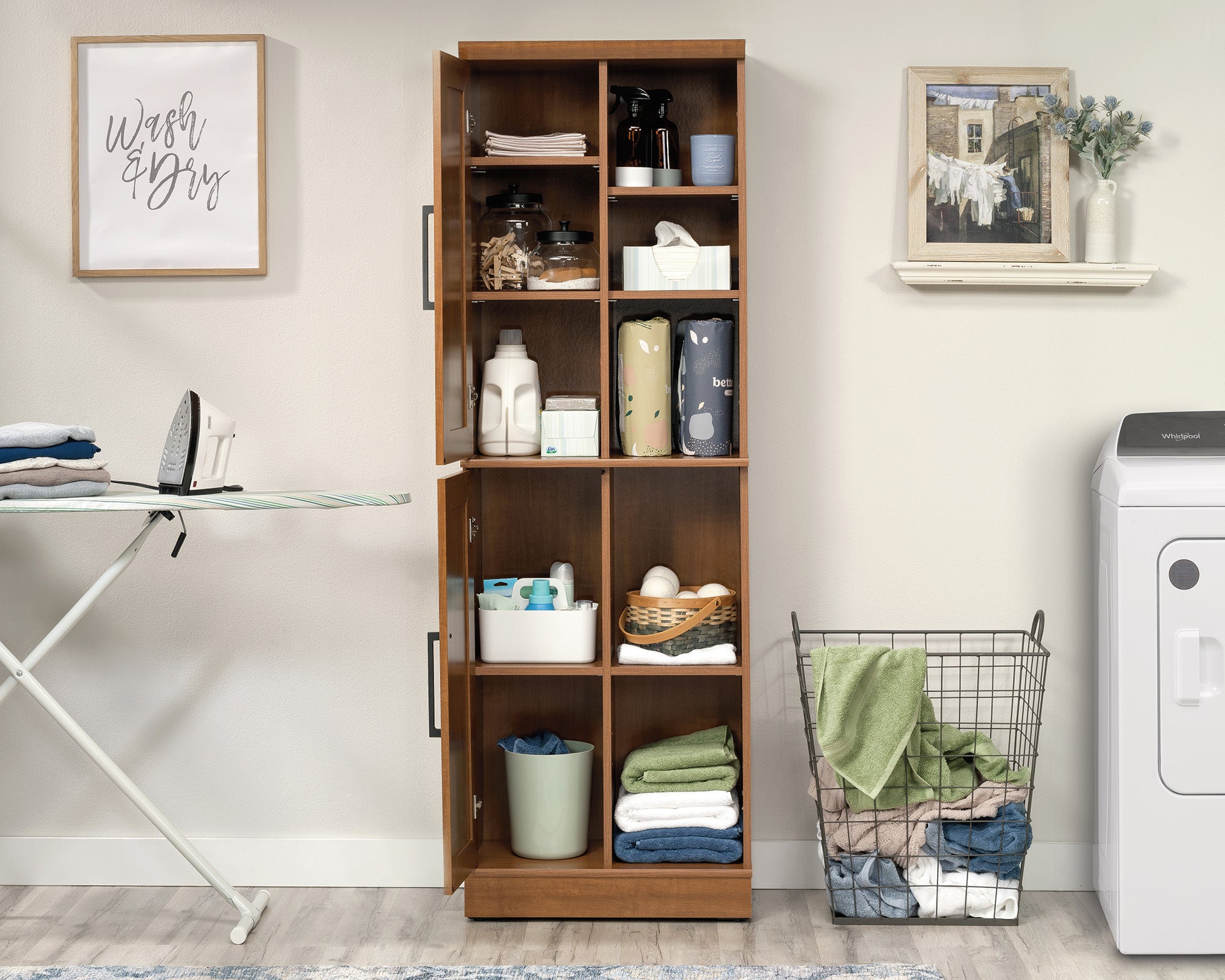 HomePlus 2-Door Storage Cabinet in Sienna Oak