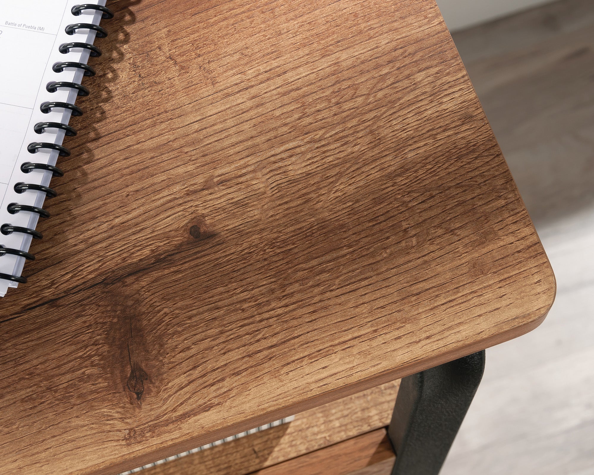 Station House  Single Pedestal Desk in Etched Oak