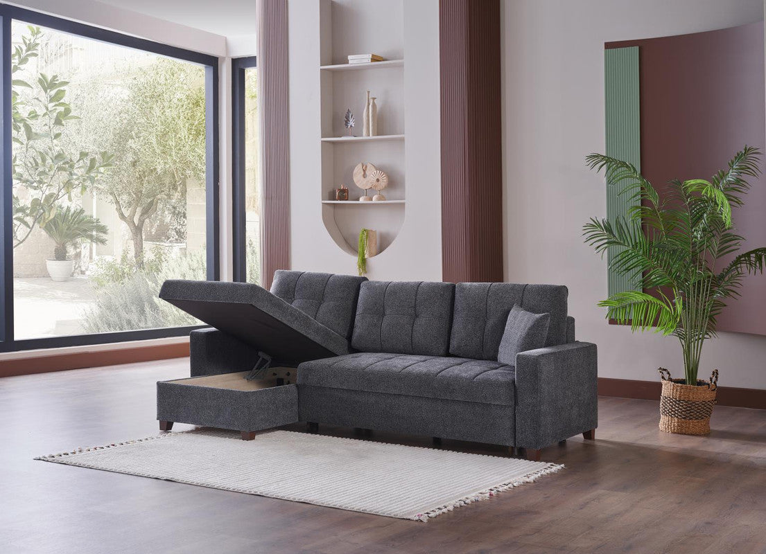 Bellona Mocca Sleeper Sectional 3 Pieces by Bellona DUPONT ANTHRACITE