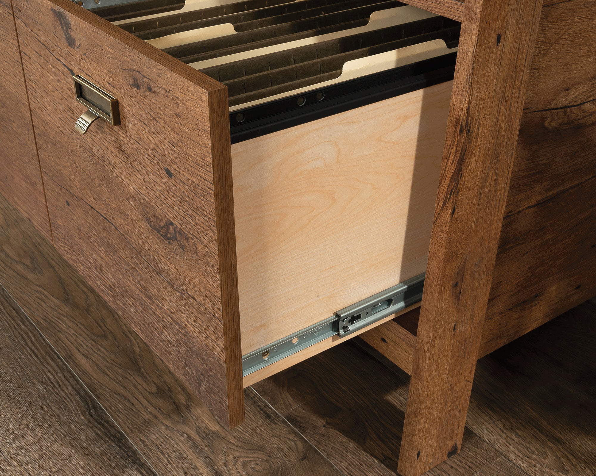 Trestle  1-Drawer Lateral File Cabinet in Vintage Oak