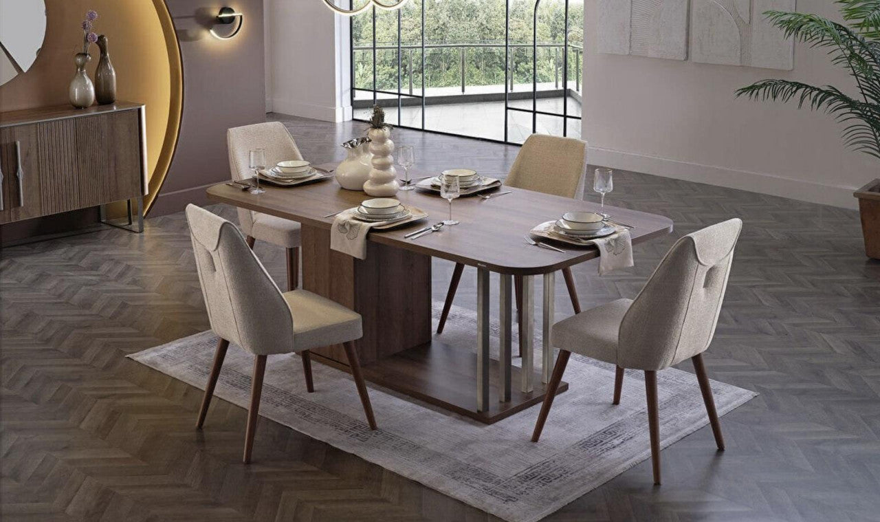 Bellona Mirante Dining Set Table And 5 Chairs by Bellona