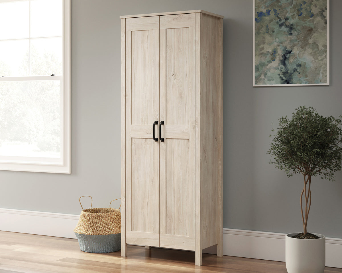 Sauder Select Two-Door Storage Cabinet in Chalk Oak