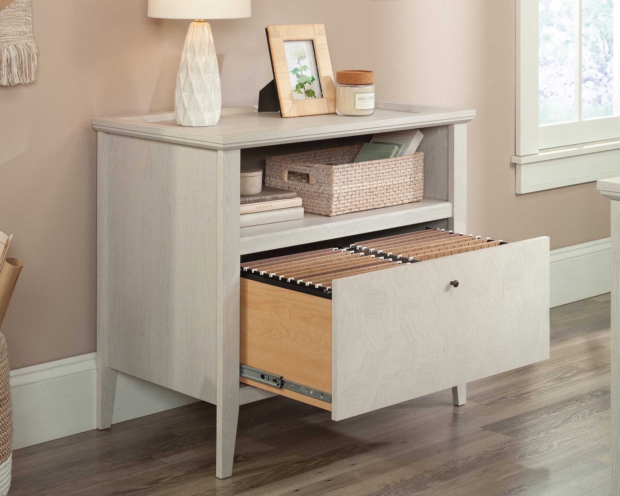 Larkin Ledge 1-Drawer Lateral File Cabinet in Glacier Oak