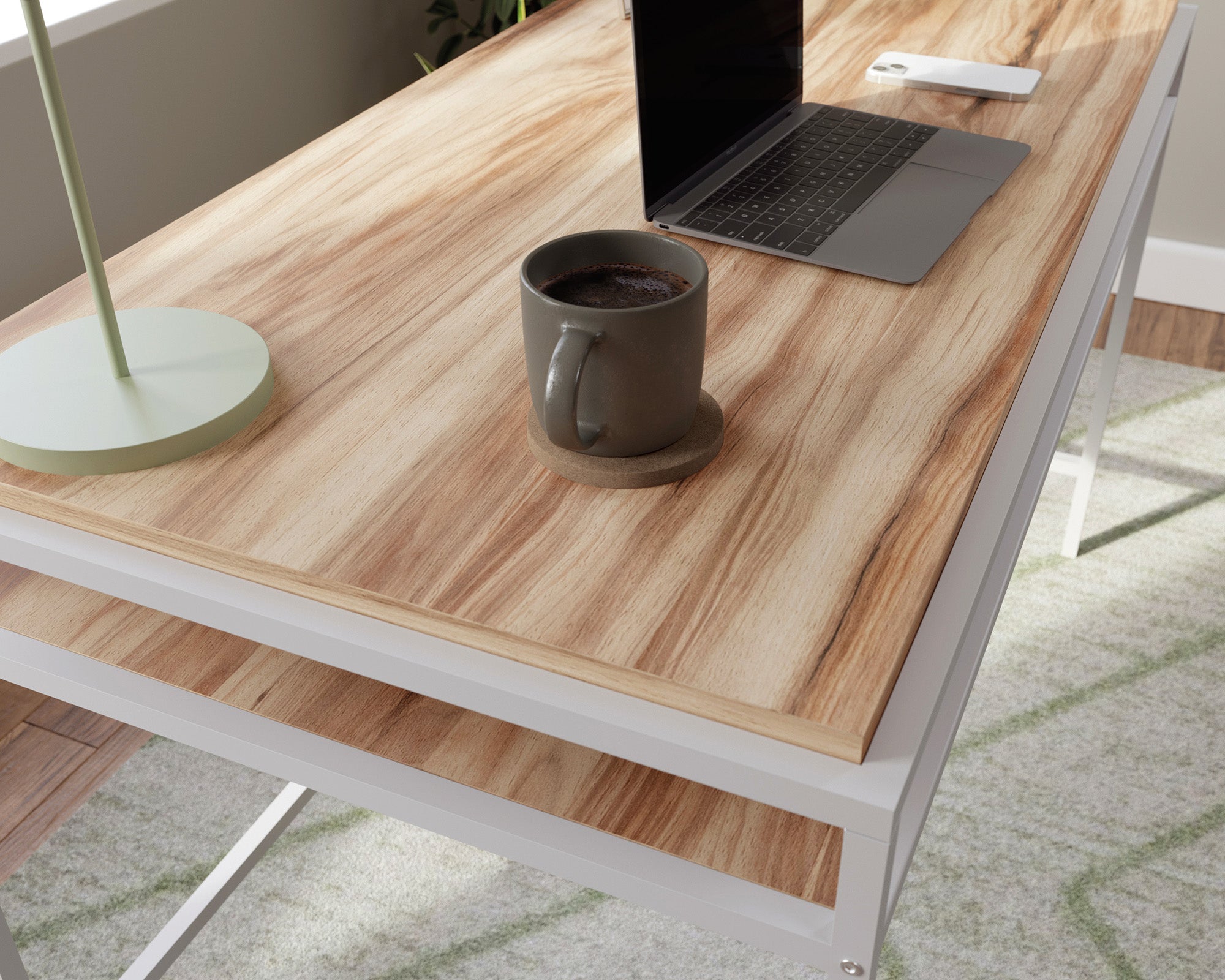 Nova Loft  Writing Desk with Shelf in Kiln Acacia