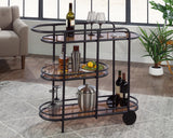 Coral Cape  Modern Metal & Glass Bar Cart in Black