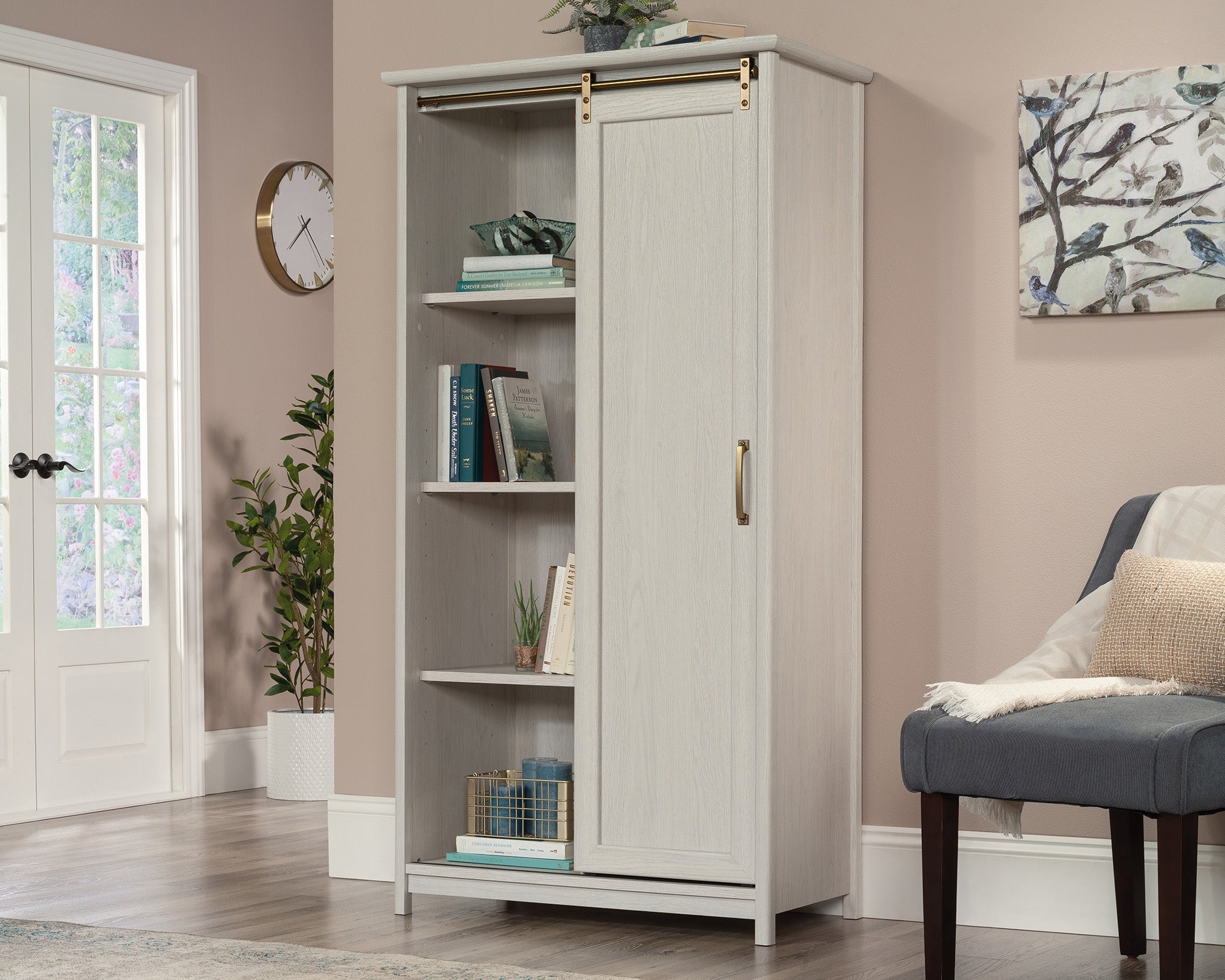 Coral Cape  Storage Display Cabinet in Glacier Oak