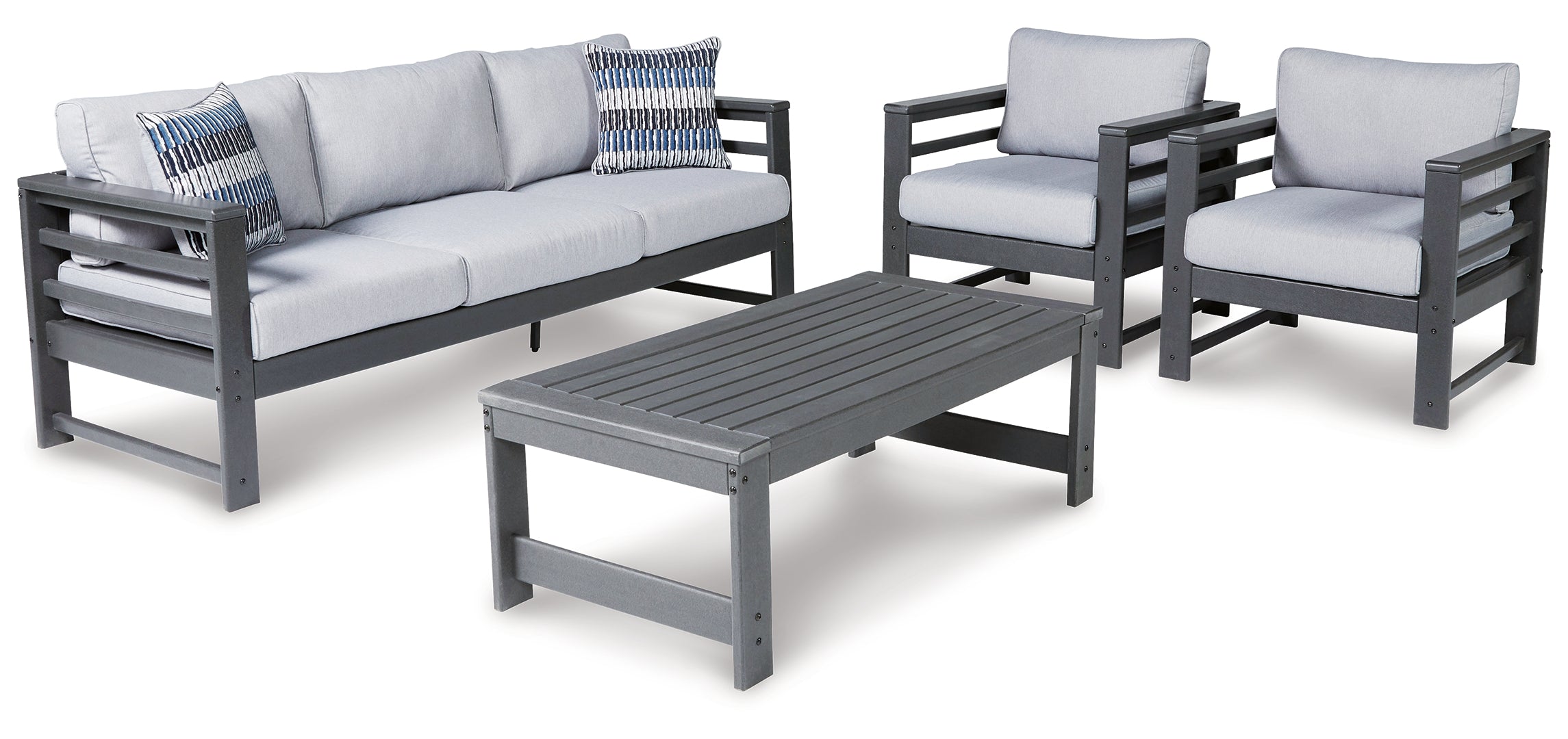 Amora Outdoor Sofa and 2 Chairs with Coffee Table