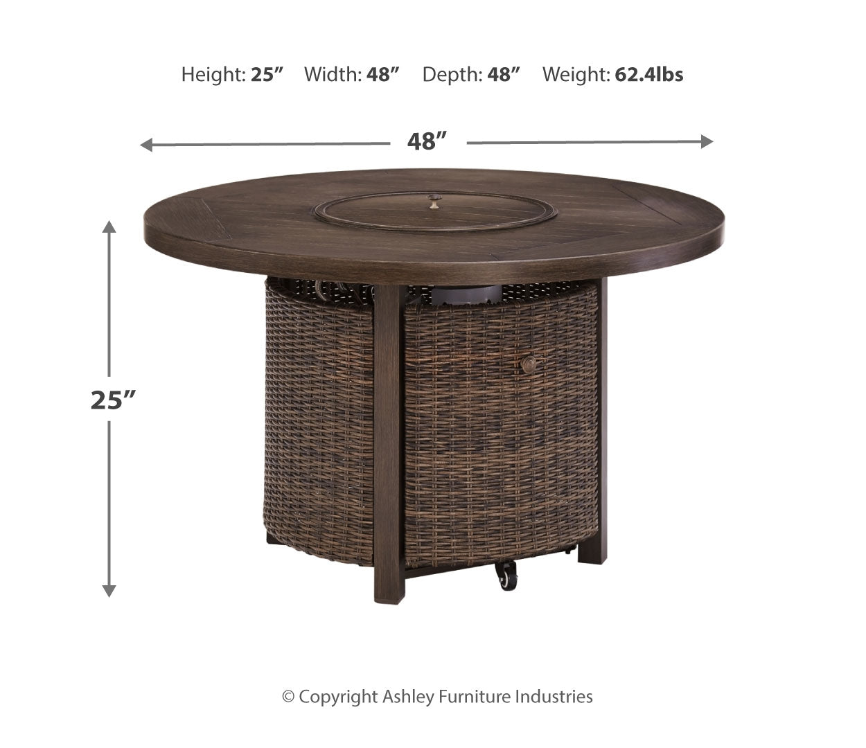 Paradise Trail Round Fire Pit Table