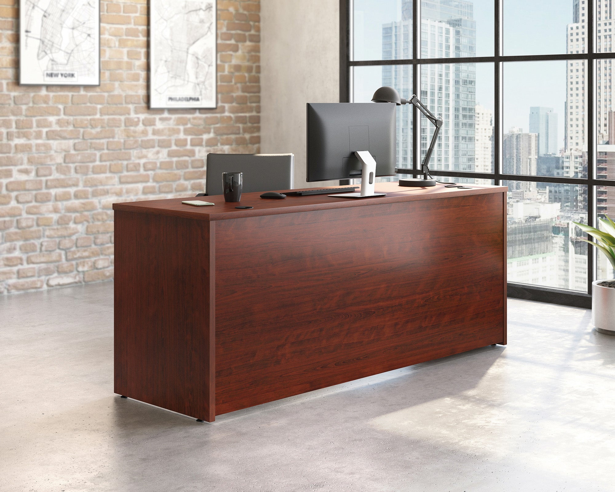 Affirm 72" x 24" Cherry Commercial Office Desk