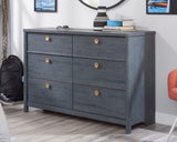 Dover Edge  6-Drawer Bedroom Dresser in Denim Oak