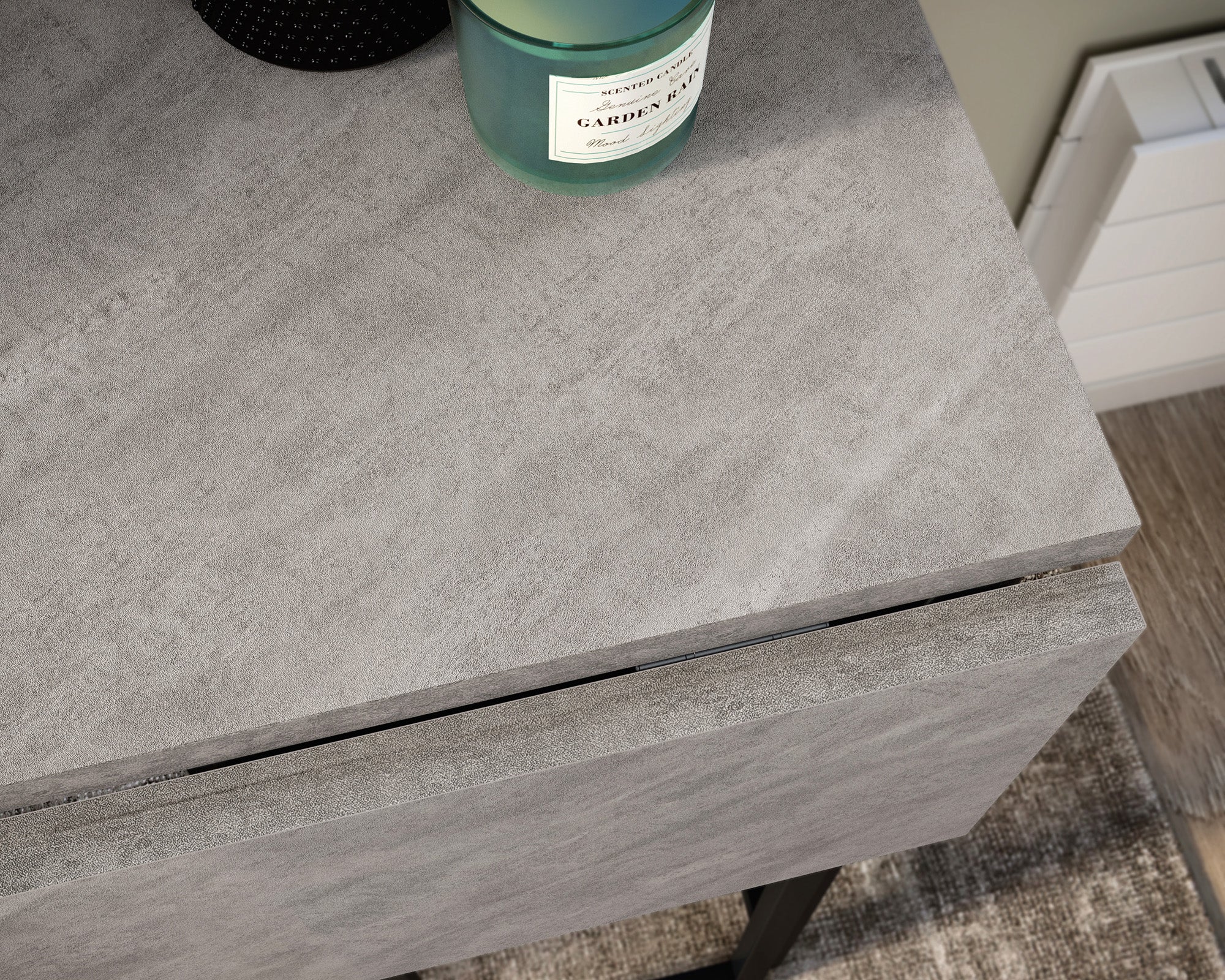 North Avenue  Modern Drop Leaf Table in Faux Concrete