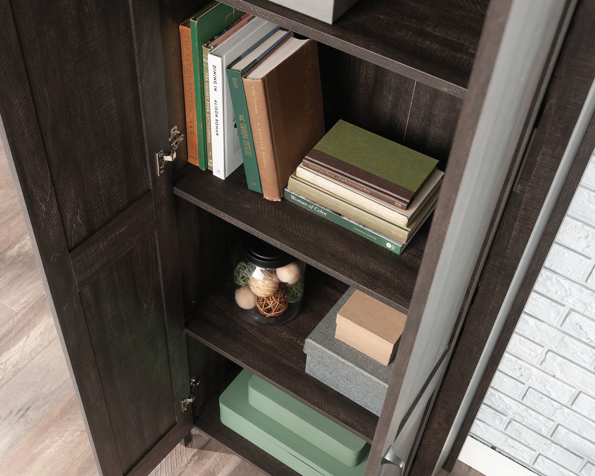 Sauder Select Two-Door Storage Cabinet in Blade Walnut Blade