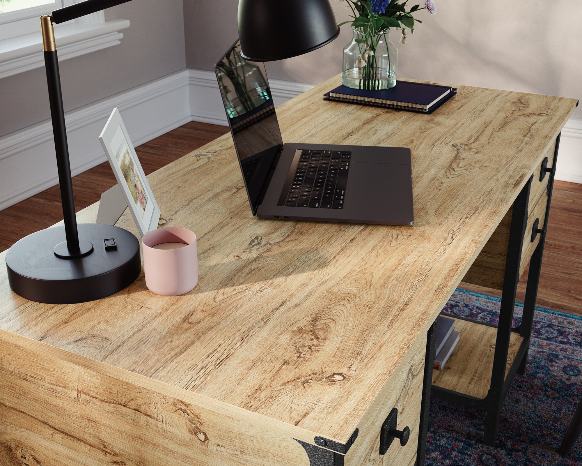 Steel River  Milled Mesquite Small Desk with Drawers