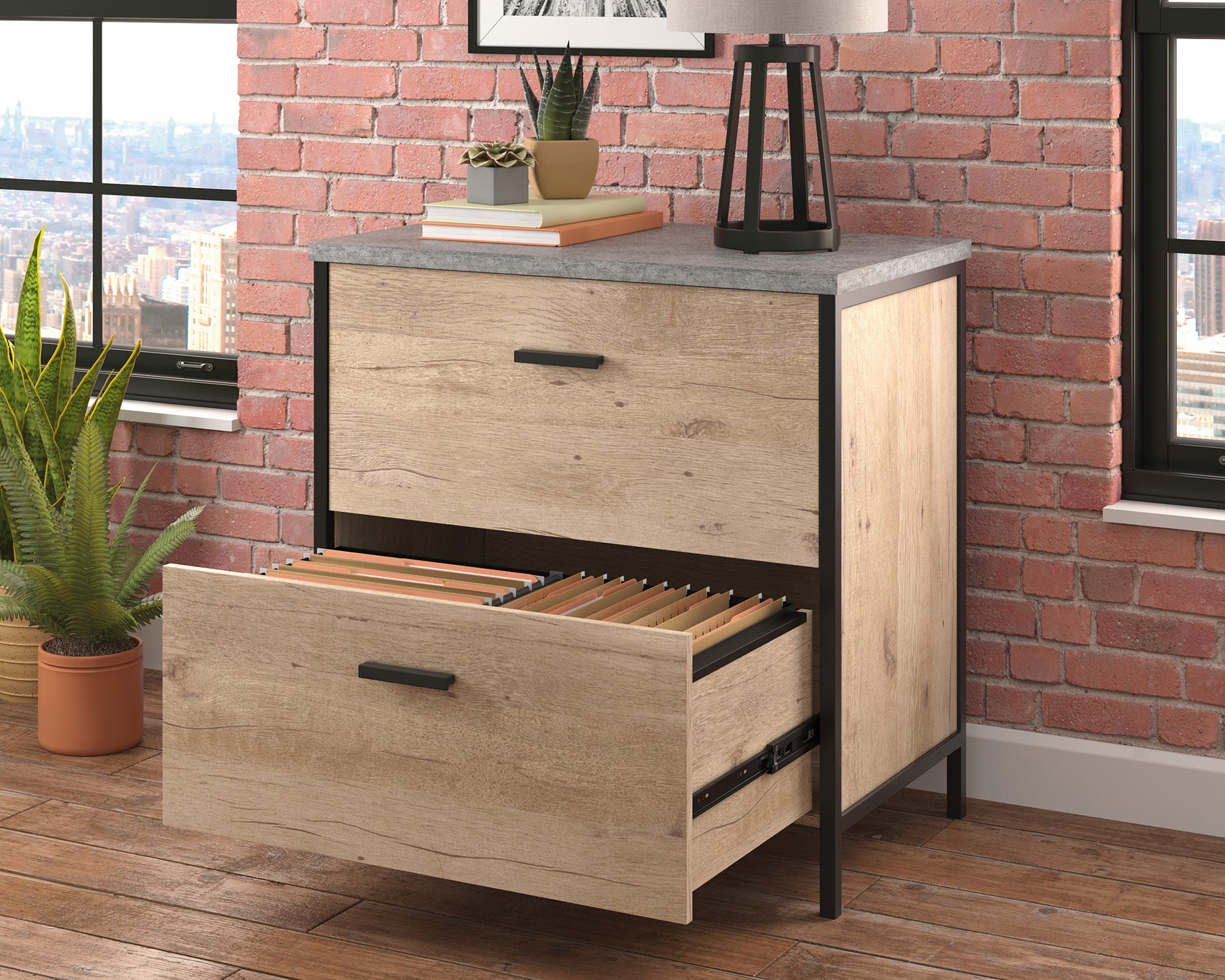 Market Commons  2-Drawer Lateral File Cabinet in Prime Oak