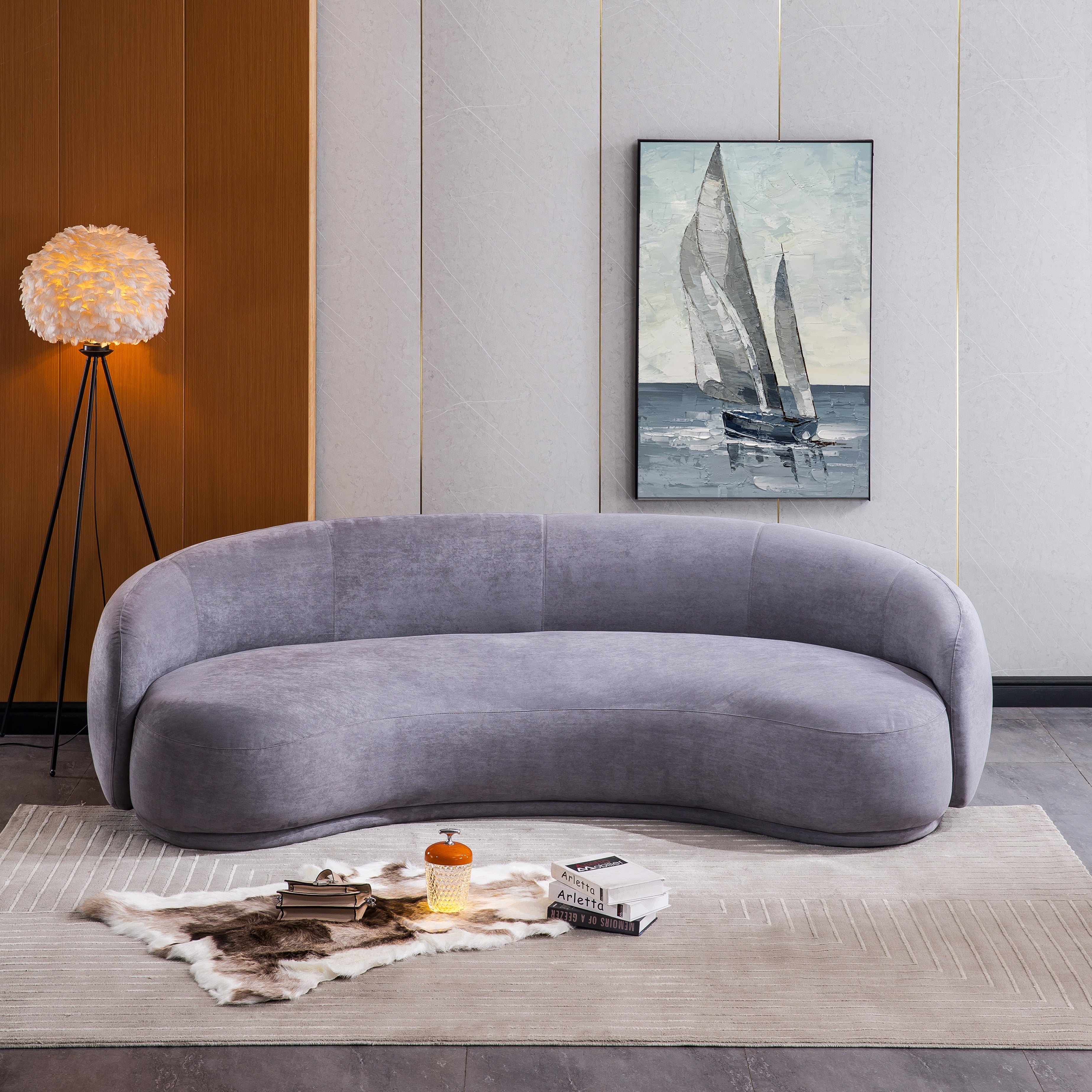 Artisan Hruby Curved Sofa Grey