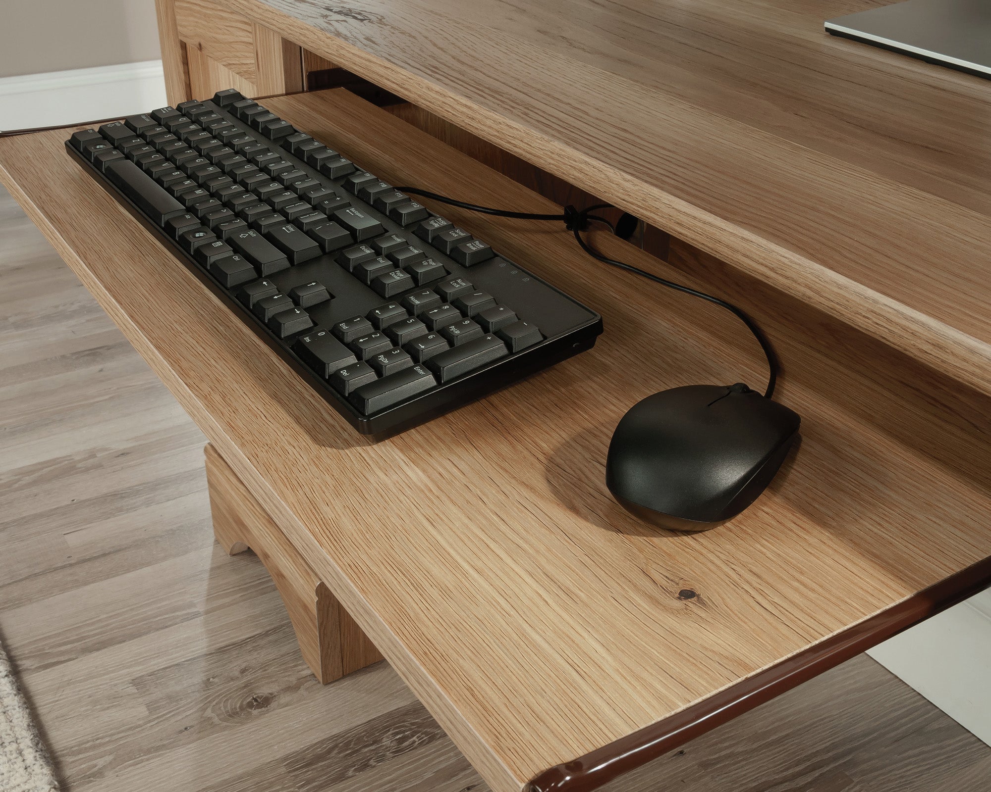 Sauder Select Computer Desk with Drawers in Timber Oak