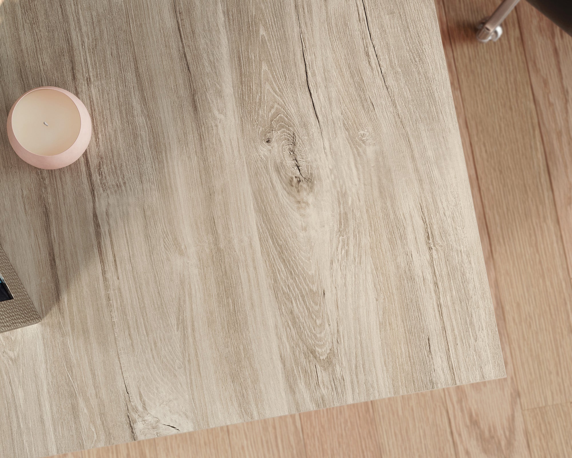 Hammond  Chalk Oak L-Shaped Desk with Cord Management