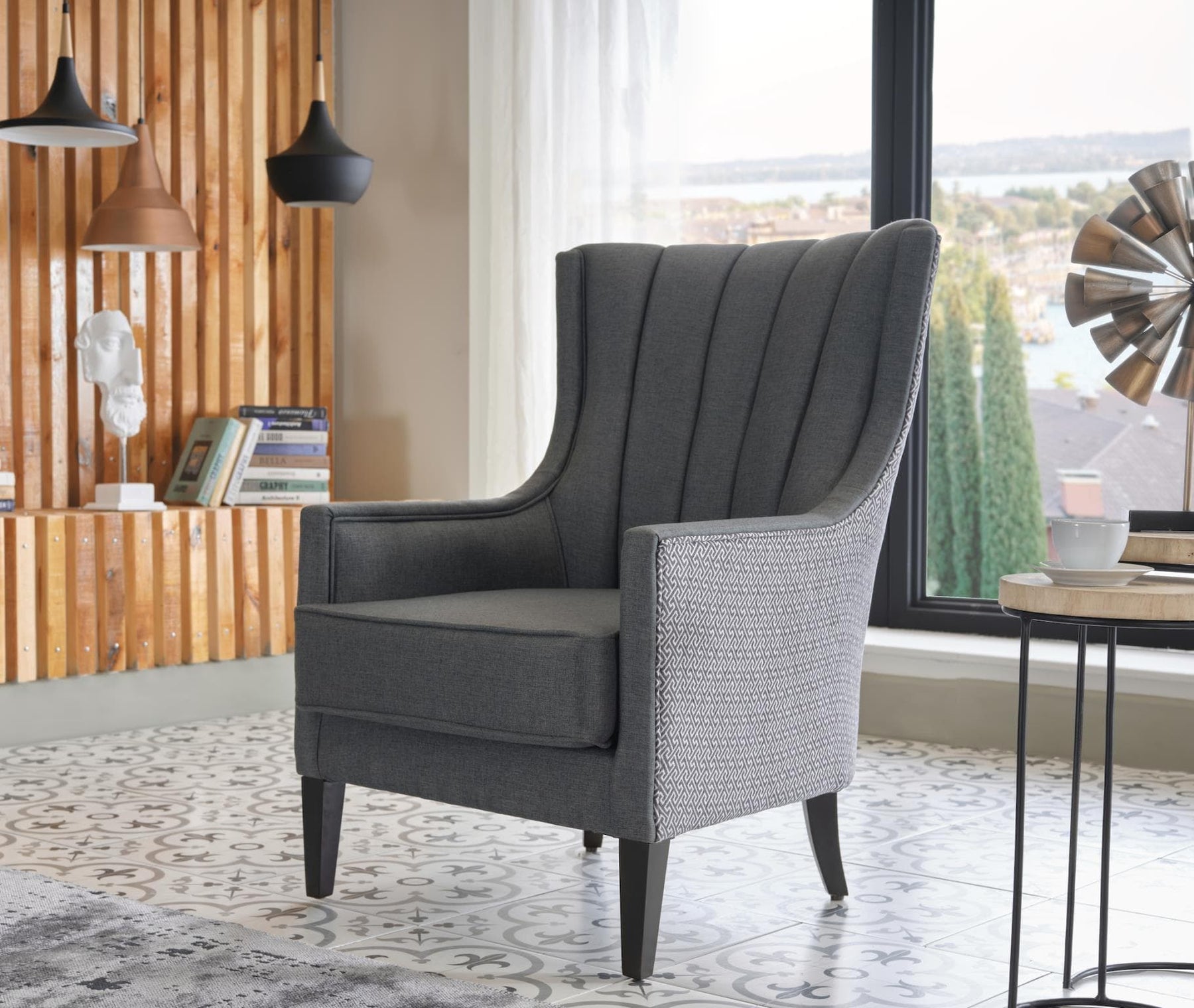 Bellona Palmer Accent Armchair by Bellona CORVET ANTHRACITE