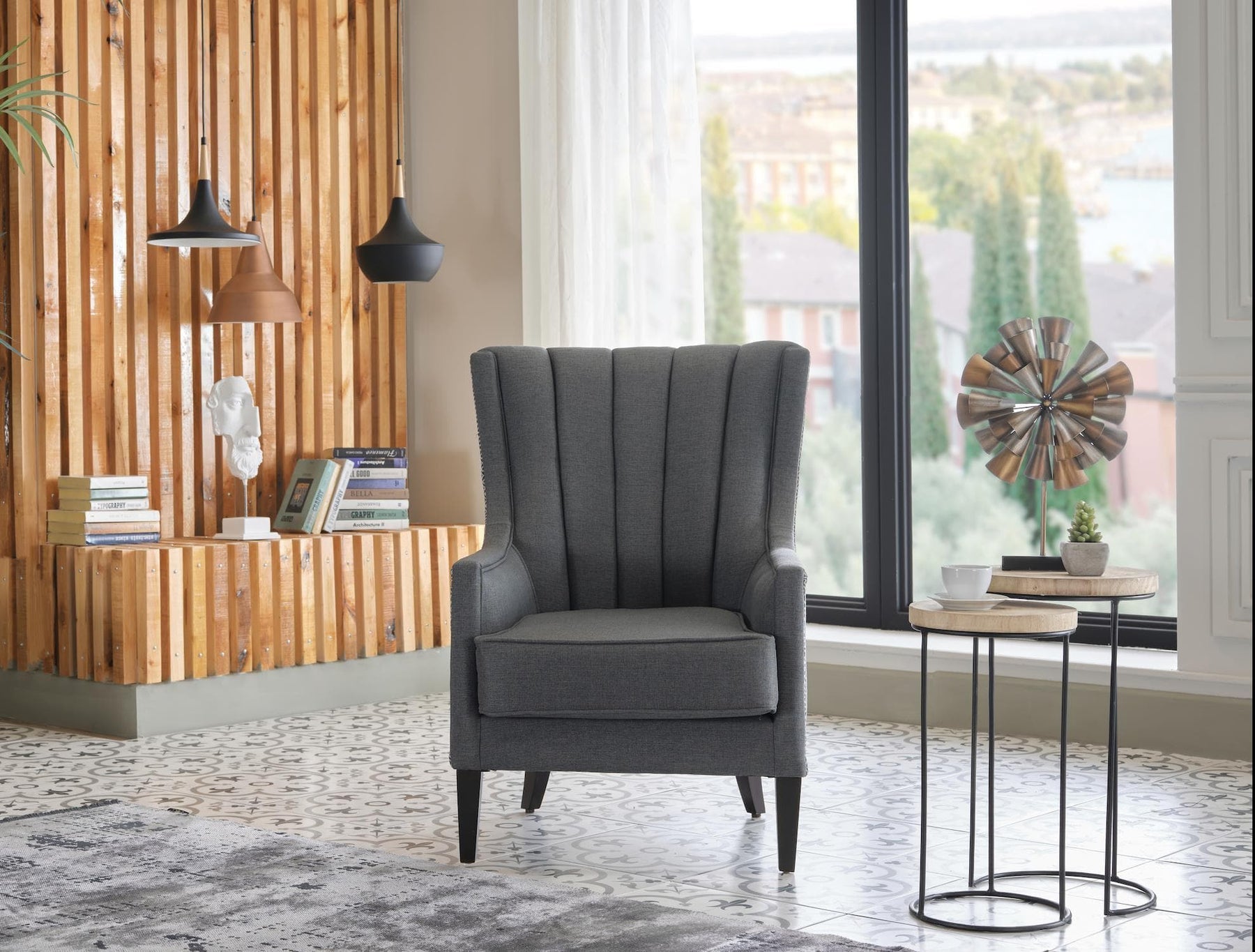 Bellona Palmer Accent Armchair by Bellona CORVET NAVY