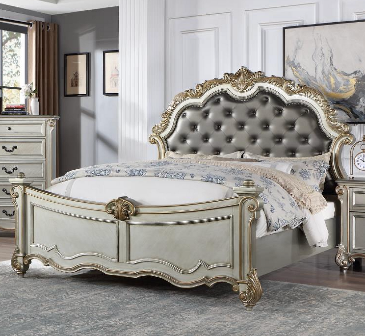 Antique Platinum Queen Bed