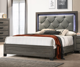 Gray Led King Bed