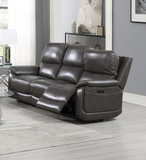 Gray Reclniing Sofa (Gel Leather)