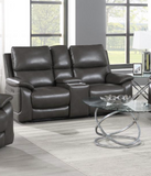 Gray Reclniing Loveseat (Gel Leather)