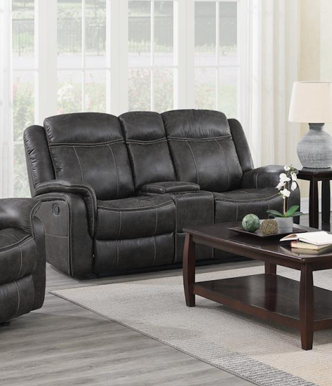 Charcoal Motion Loveseat