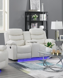 White Motion Led Loveseat