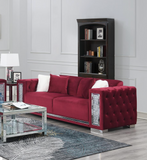 Burgundy Velvet Sofa