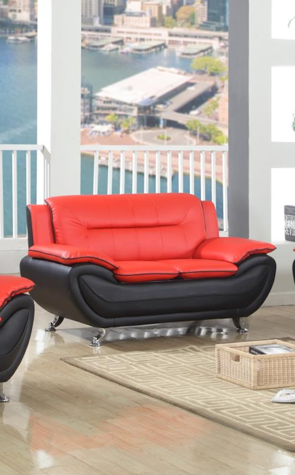 Red Pu Loveseat