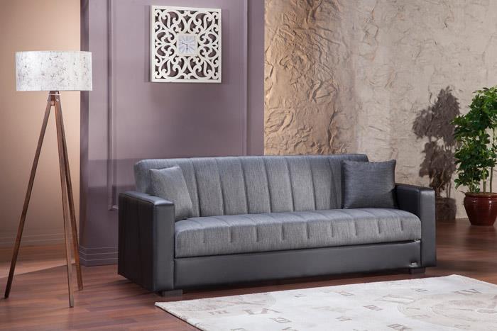 Bellona Sidney 3 Seat Sleeper Sofa (Bolzoni Gray) 1 Piece by Bellona Default Title