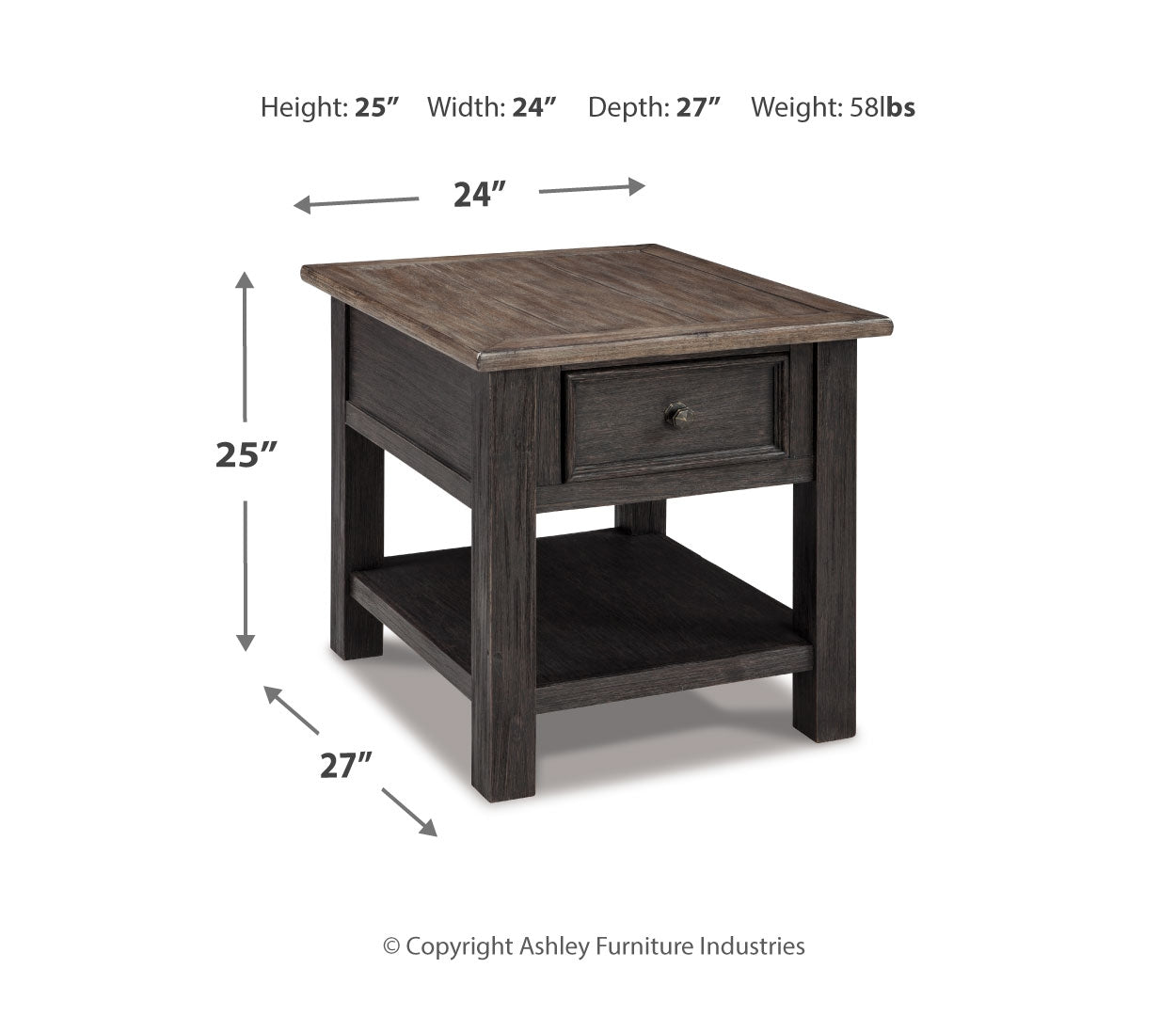 Tyler Creek Rectangular End Table